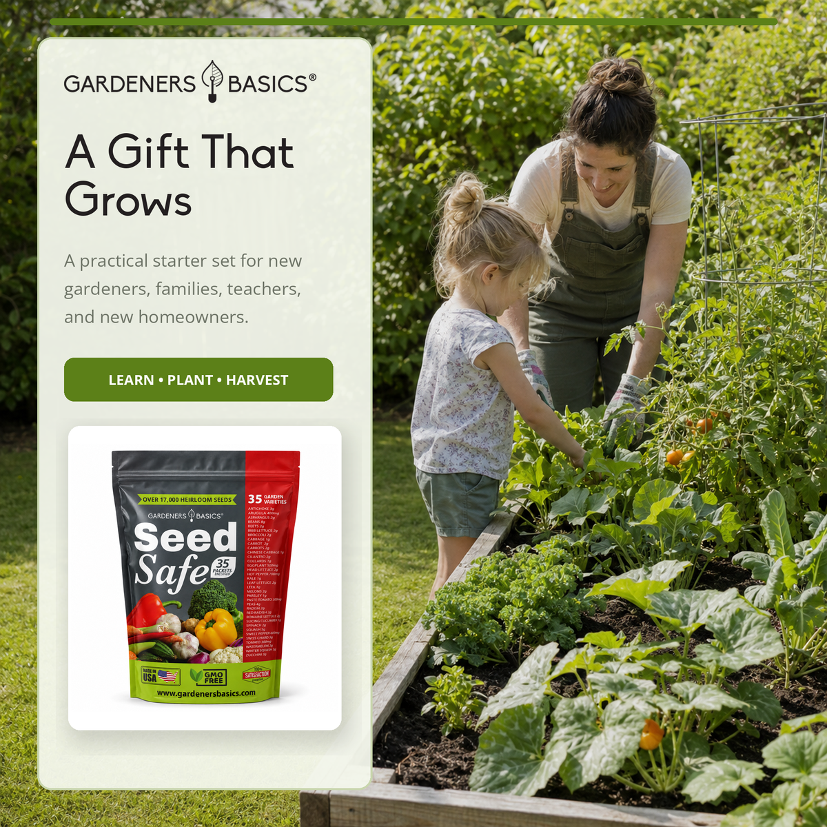 Seed Safe Beginner Garden Kit | 35 Varieties