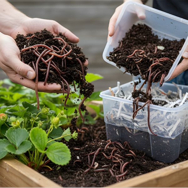 Living Material + Red Wiggler Composting Worms Eisenia andrei