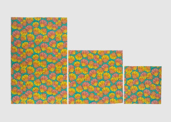 Beeswax Food Wrap - Sunrise Shell Print