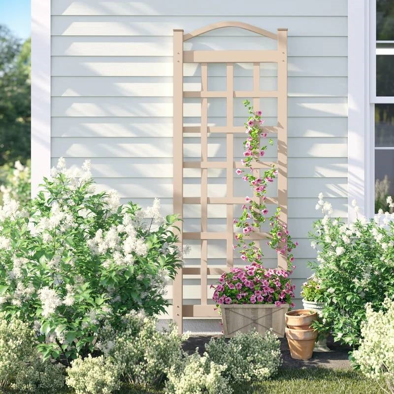 76-inch Tall Mocha Tan Brown Vinyl Garden Trellis