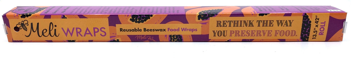 Beeswax Wrap Bulk Roll - Purple Papaya Print