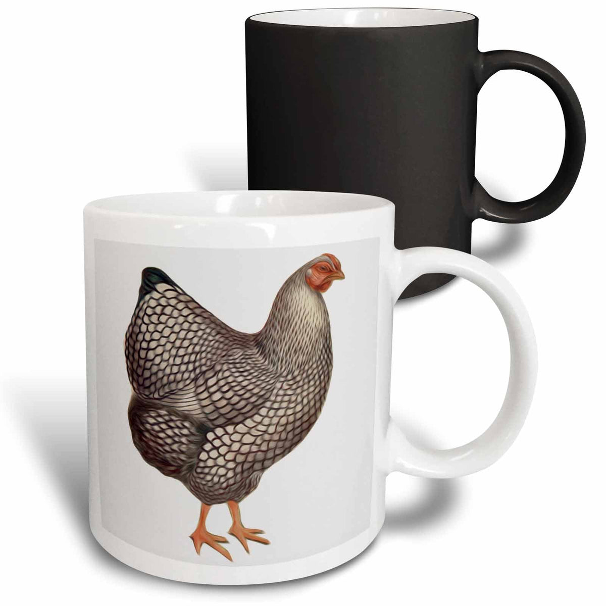 3dRose Vintage Bird Illustration Faux Oil Painting Effect Chicken Hen - Mugs (mug_119032)