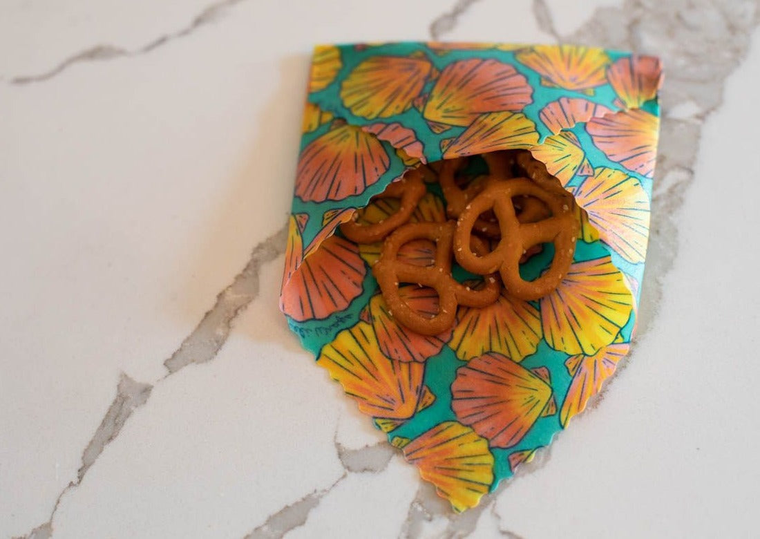 Beeswax Food Wrap - Sunrise Shell Print