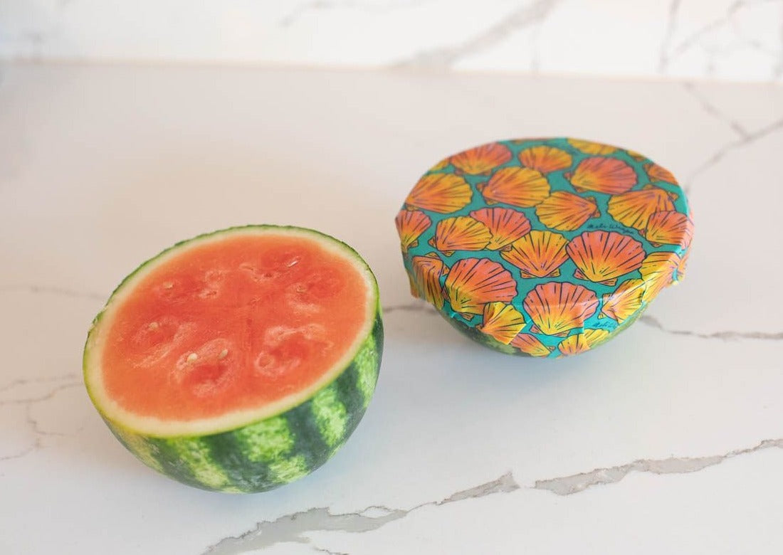 Beeswax Food Wrap - Sunrise Shell Print