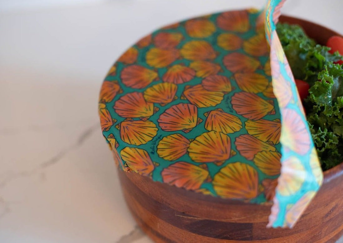 Beeswax Food Wrap - Sunrise Shell Print