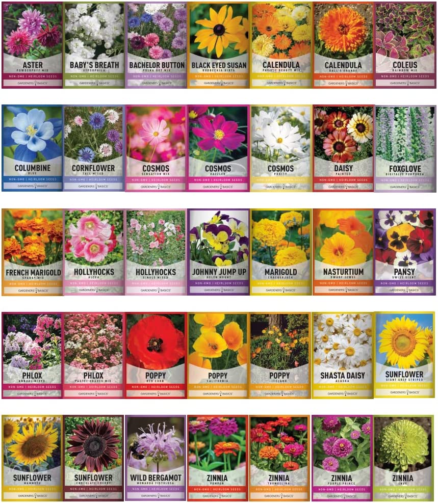 Survival and Flower Seed Kit: 70 Varieties