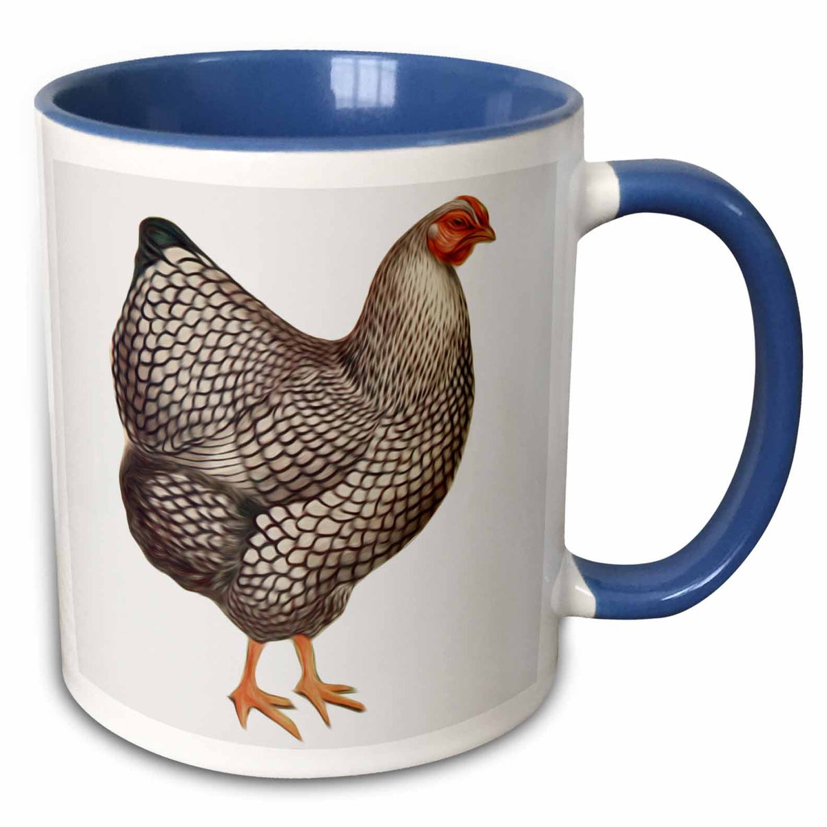 3dRose Vintage Bird Illustration Faux Oil Painting Effect Chicken Hen - Mugs (mug_119032)