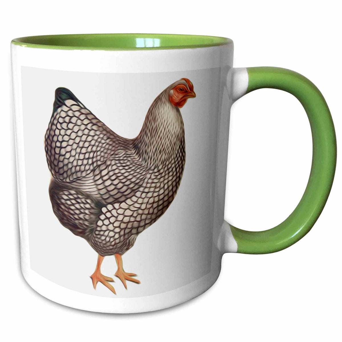 3dRose Vintage Bird Illustration Faux Oil Painting Effect Chicken Hen - Mugs (mug_119032)
