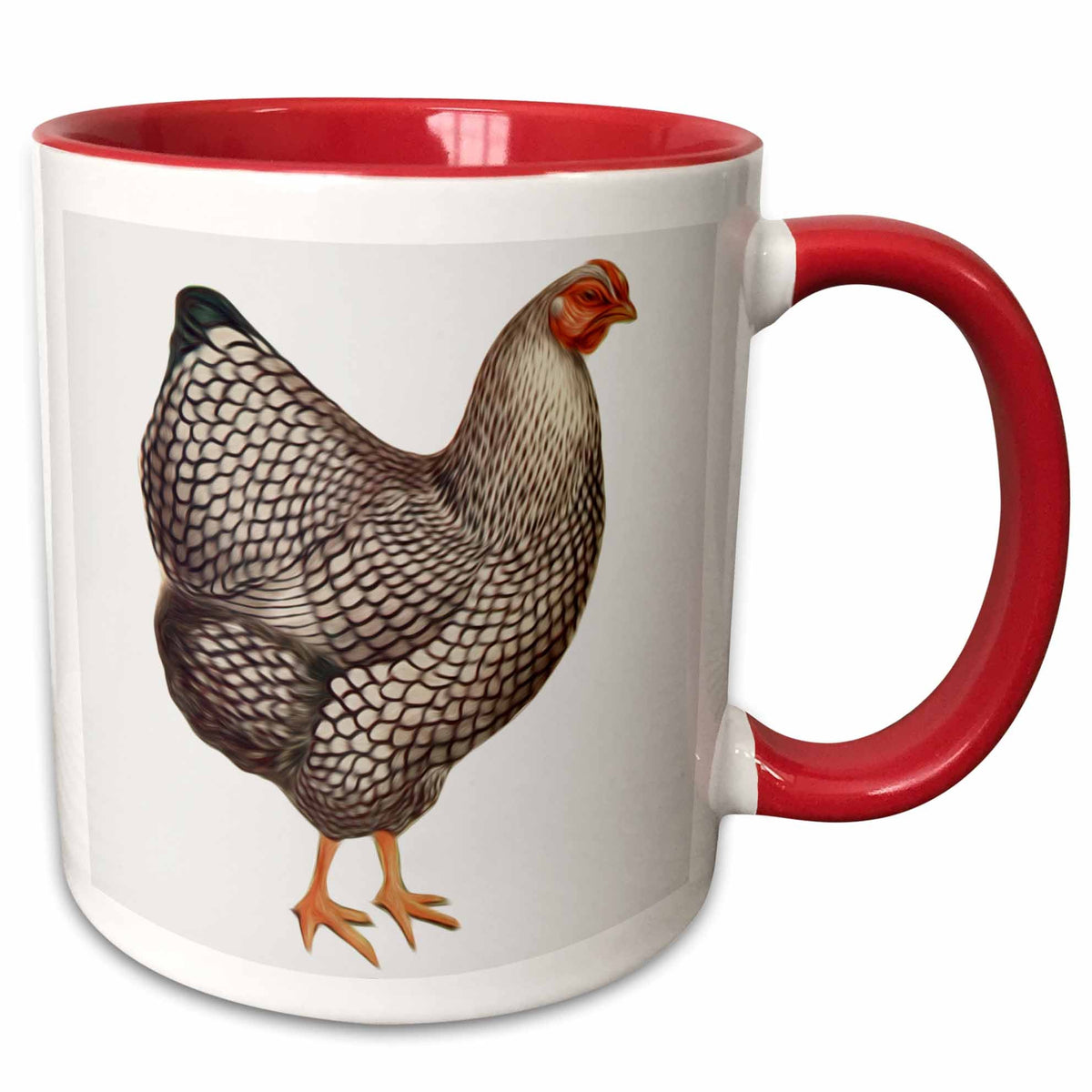 3dRose Vintage Bird Illustration Faux Oil Painting Effect Chicken Hen - Mugs (mug_119032)