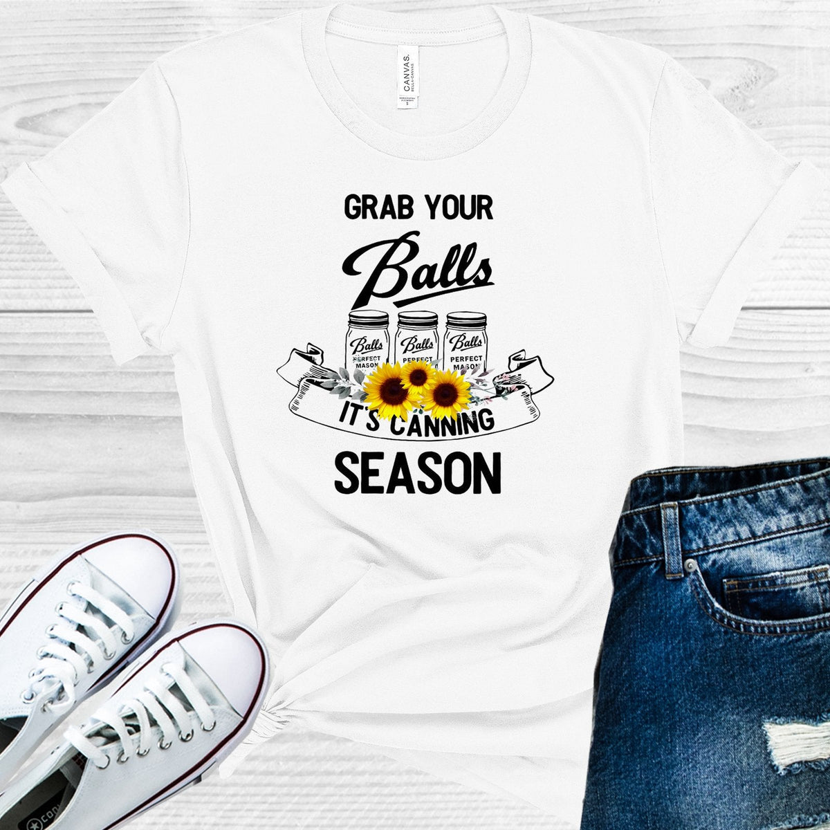 Grab Your Balls It's Canning Season (Sunflowers) Graphic Tee
